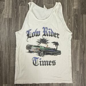 Low Rider Times Tank Top Easy Casual XL Made USA Sleeveless Vintage Car Tee